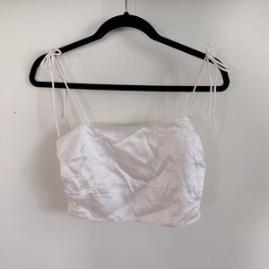 Zara satin effect cropped top white